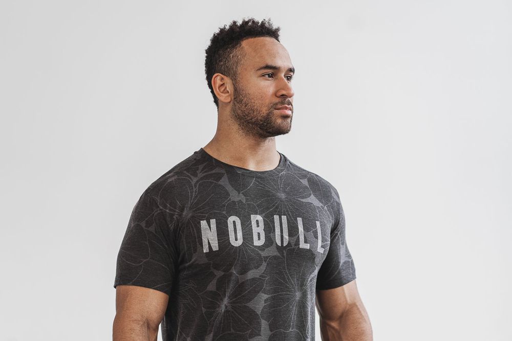 T-Shirts NOBULL Homme Grise / Noir - NOBULL,France (5381-TMXQV)